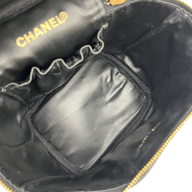 シャネル CHANEL ココマーク バニティバッグ A01998 ブラック ゴールド金具 キャビアスキン レディース ハンドバッグ