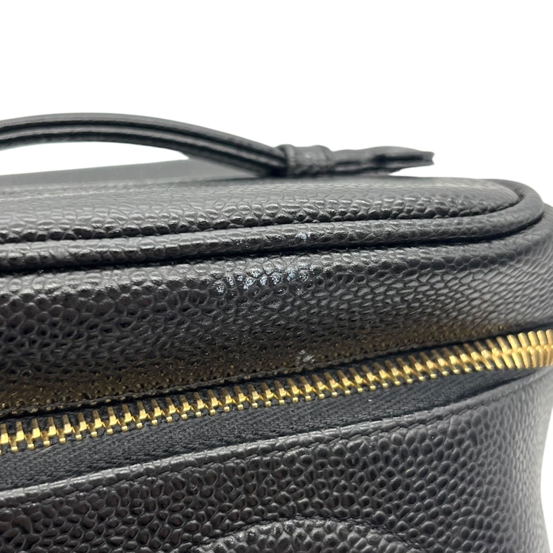 シャネル CHANEL ココマーク バニティバッグ A01998 ブラック ゴールド金具 キャビアスキン レディース ハンドバッグ