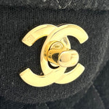 シャネル CHANEL マトラッセ25 A01112 ブラック ゴールド金具 コットン レディース ショルダーバッグ