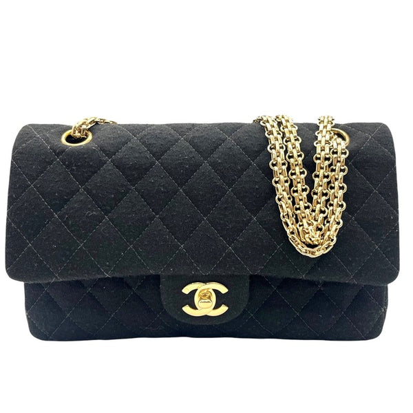 シャネル CHANEL マトラッセ25 A01112 ブラック ゴールド金具 コットン レディース ショルダーバッグ