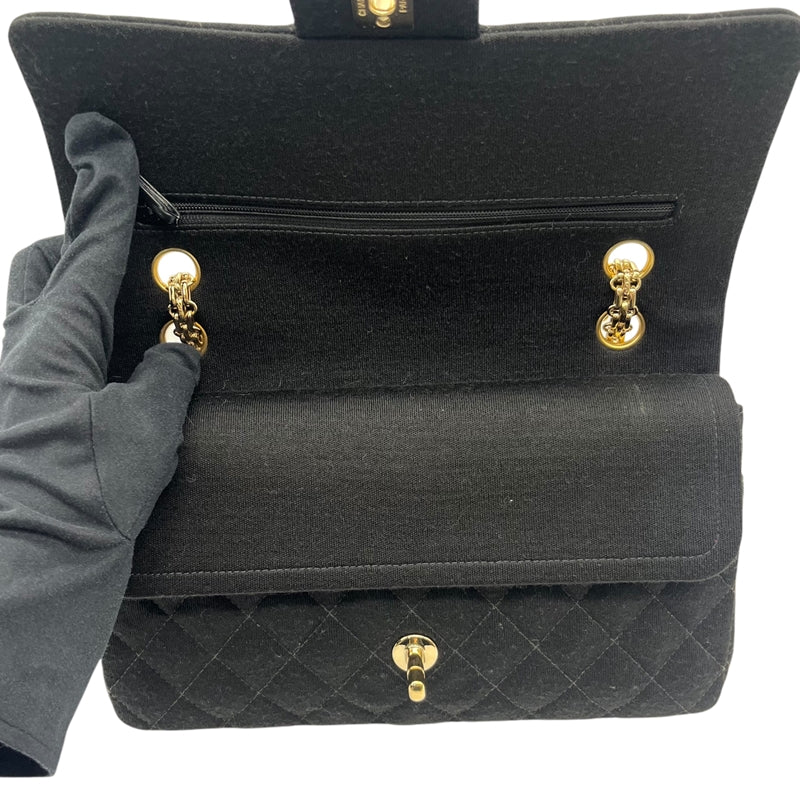 シャネル CHANEL マトラッセ25 A01112 ブラック ゴールド金具 コットン レディース ショルダーバッグ