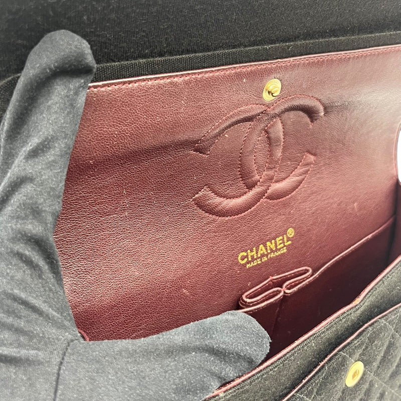 シャネル CHANEL マトラッセ25 A01112 ブラック ゴールド金具 コットン レディース ショルダーバッグ