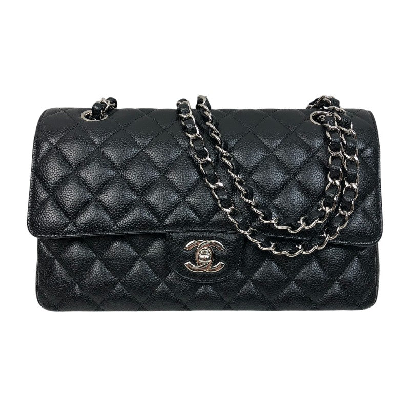 シャネル CHANEL マトラッセ25 A01112 22番台 ブラック シルバー金具 キャビアスキン レディース ショルダーバッグ