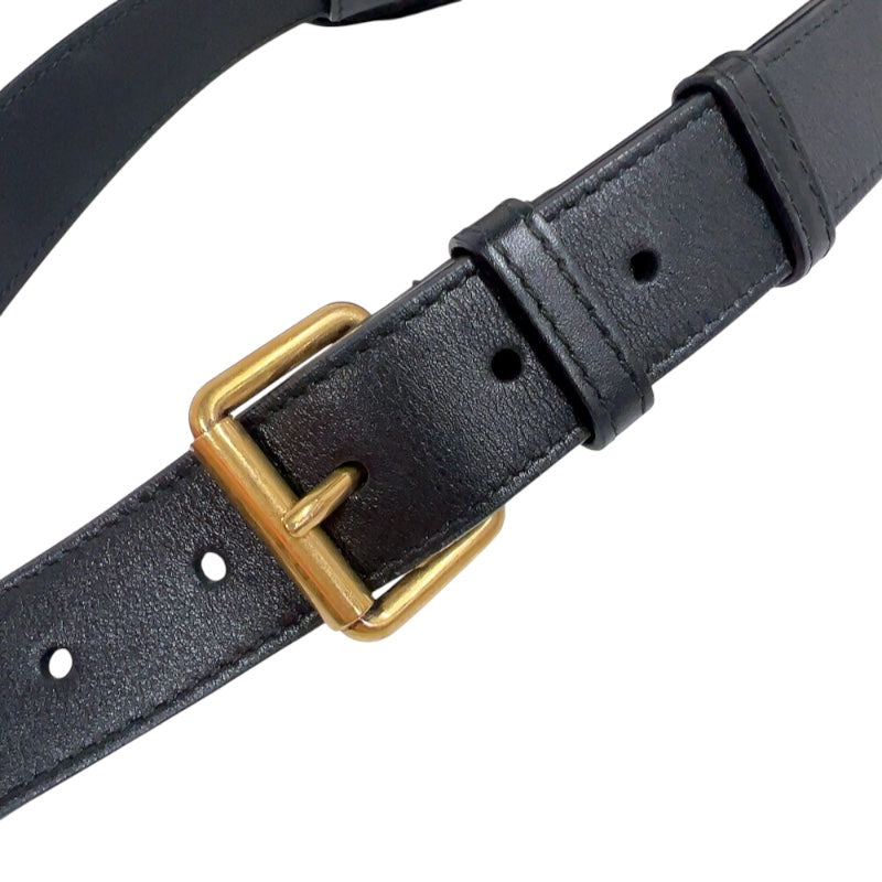 グッチ GUCCI GGマーモント ボディバッグ 476434 ブラック ゴールド金具 レザー レディース ボディバッグ