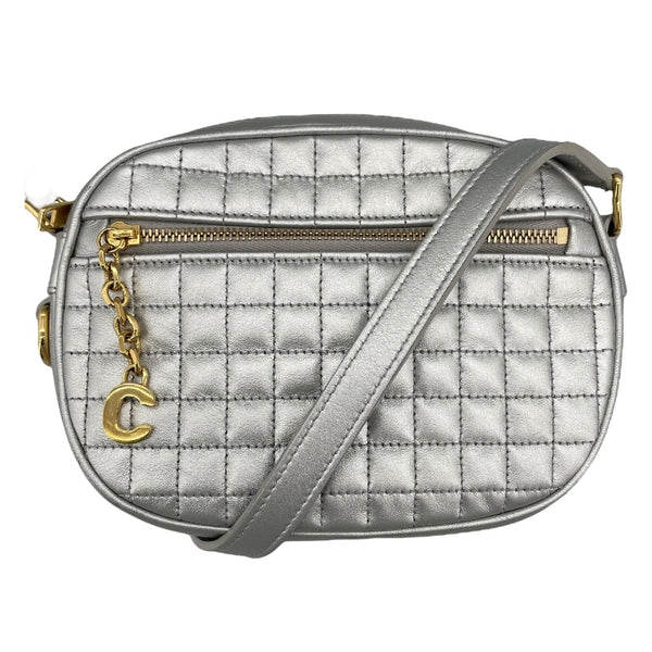 セリーヌ CELINE ポーチ Cチャーム CELINE セリーヌ Cチャーム キルティングレザーポーチ ブラック