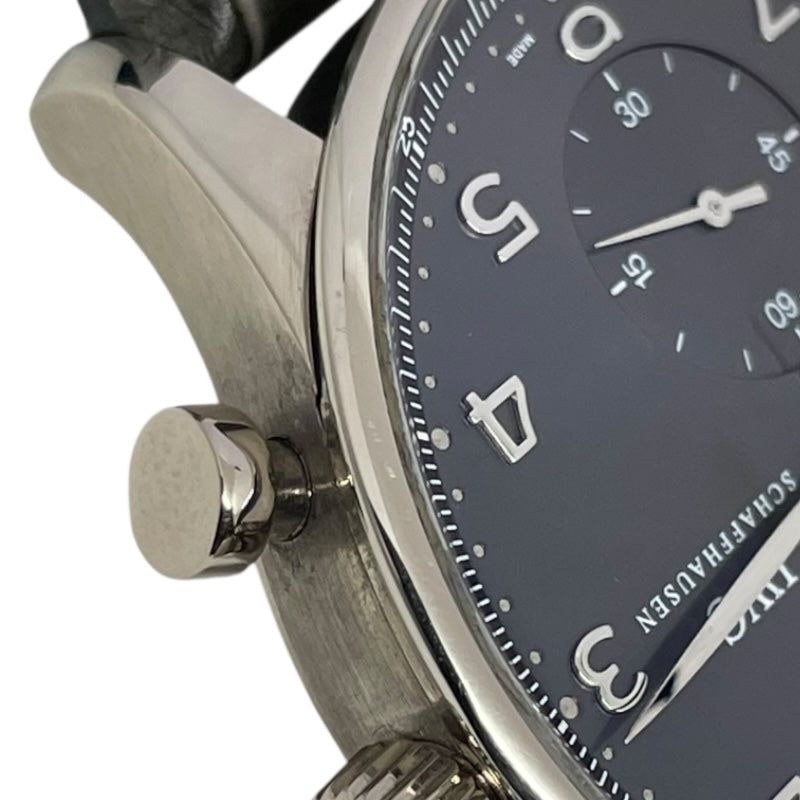 インターナショナルウォッチカンパニー IWC ポルトギーゼ クロノグラフ IW371431 グレー K18WG/革ベルト 自動巻き メンズ 腕時計
