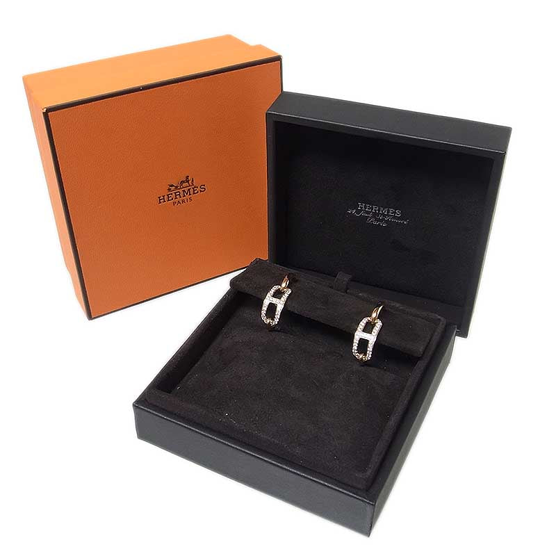 エルメス HERMES アダ―ジュ ダイヤモンド ピアス K18PG