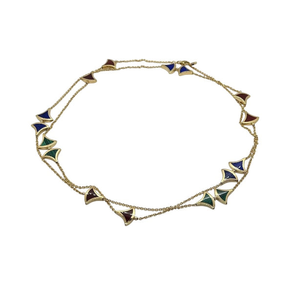 ブルガリ BVLGARI ディーヴァドリーム ロングネックレス 750YG・ラピスラズリ・カーネリア・マラカイト ジュエリー