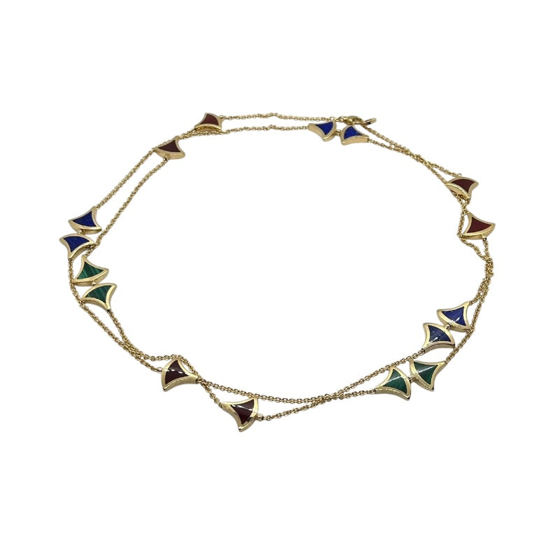 ブルガリ BVLGARI ディーヴァドリーム ロングネックレス 750YG・ラピスラズリ・カーネリア・マラカイト ジュエリー