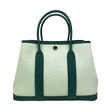 エルメス HERMES ガーデンパーティTPM Ｗ刻 グリーン シルバー金具 トワル/ネゴンダ レディース ハンドバッグ