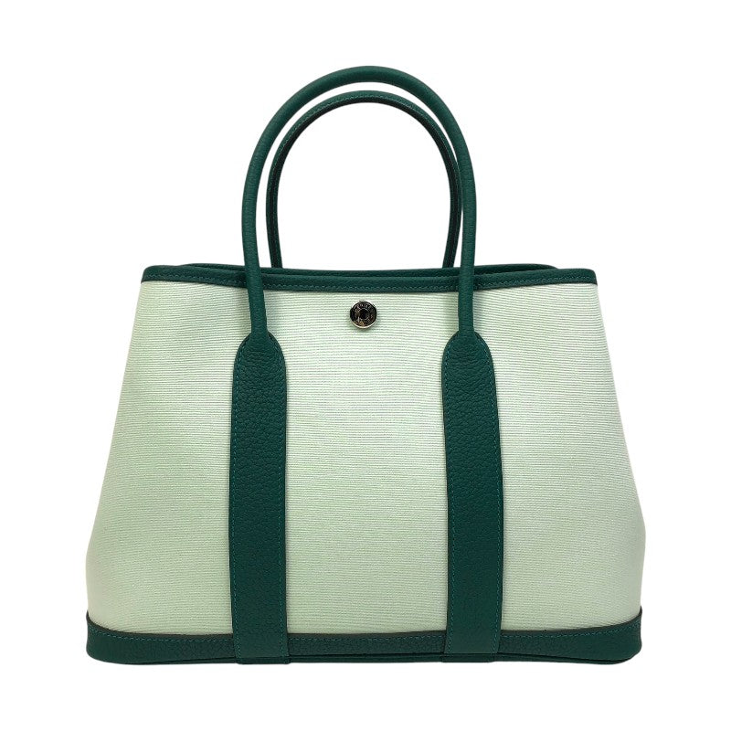 エルメス HERMES ガーデンパーティTPM Ｗ刻 グリーン シルバー金具 トワル/ネゴンダ レディース ハンドバッグ