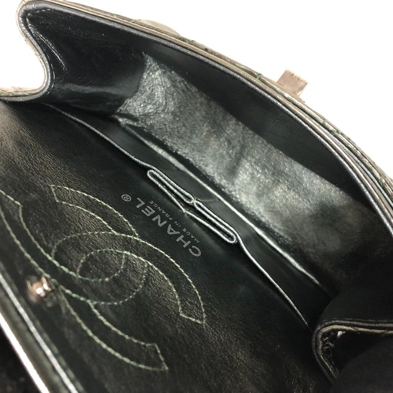 シャネル CHANEL 2.55 ミニフラップバッグ AS0874 11番台 メタリックグリーン シルバー金具 エイジドカーフ レディース ショルダーバッグ