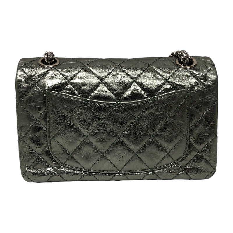 シャネル CHANEL 2.55 ミニフラップバッグ AS0874 11番台 メタリックグリーン シルバー金具 エイジドカーフ レディース ショルダーバッグ