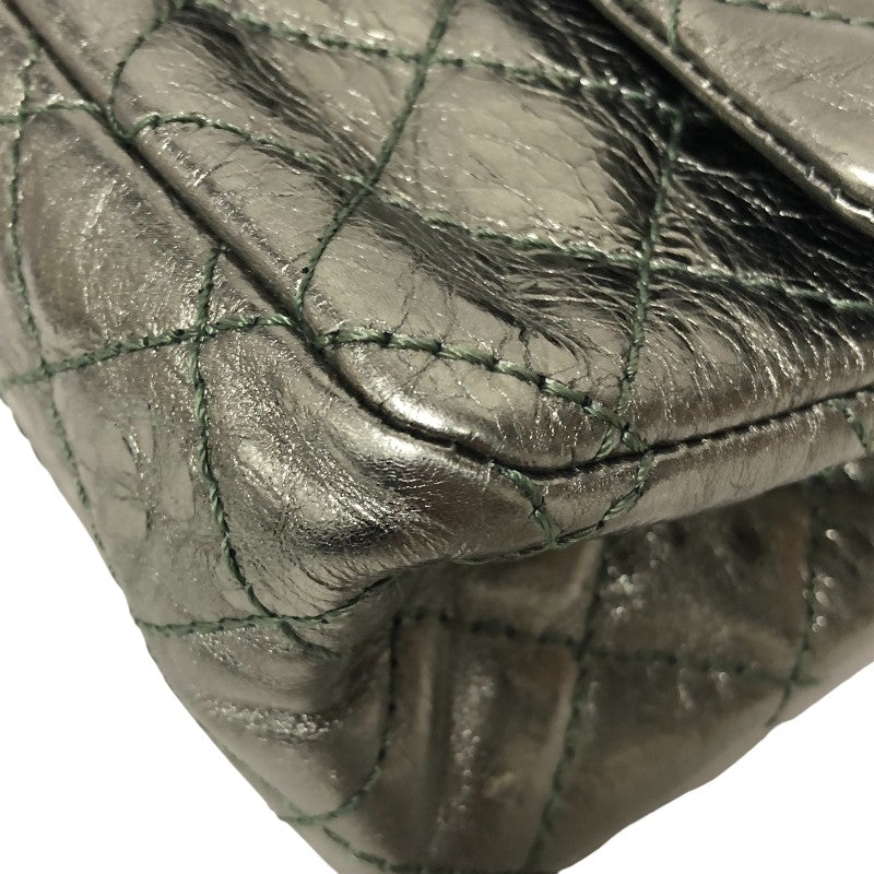 シャネル CHANEL 2.55 ミニフラップバッグ AS0874 11番台 メタリックグリーン シルバー金具 エイジドカーフ レディース ショルダーバッグ