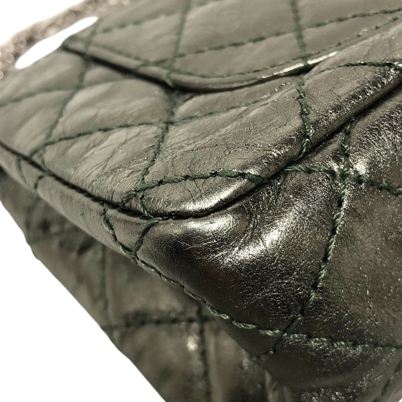シャネル CHANEL 2.55 ミニフラップバッグ AS0874 11番台 メタリックグリーン シルバー金具 エイジドカーフ レディース ショルダーバッグ