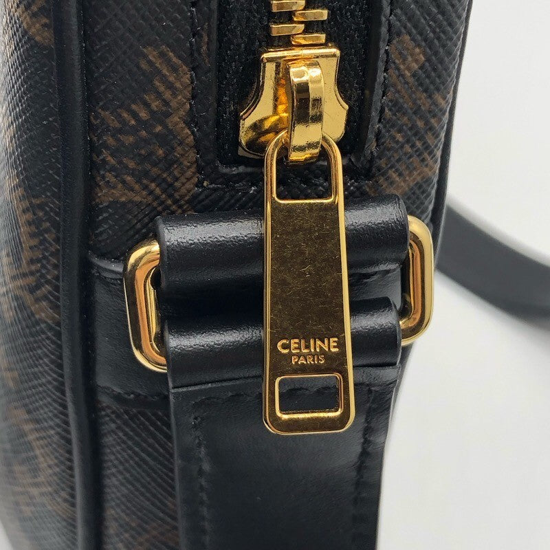 セリーヌ CELINE ミディアム　メッセンジャーバッグ 194502 ブラック×GD金具 トリオンフキャンバス ユニセックス ショルダーバッグ