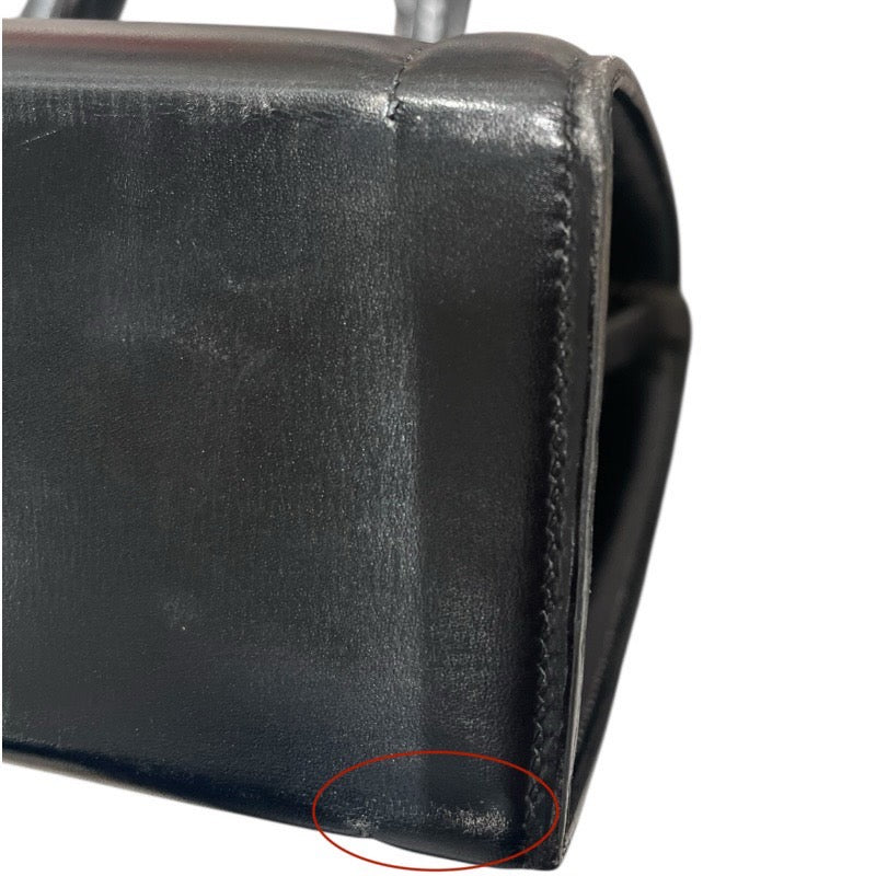 エルメス HERMES ハンドバッグ ブラック ボックスカーフ レディース ハンドバッグ