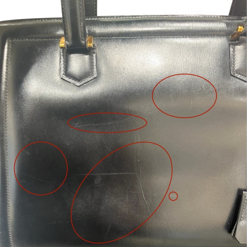 エルメス HERMES ハンドバッグ ブラック ボックスカーフ レディース ハンドバッグ