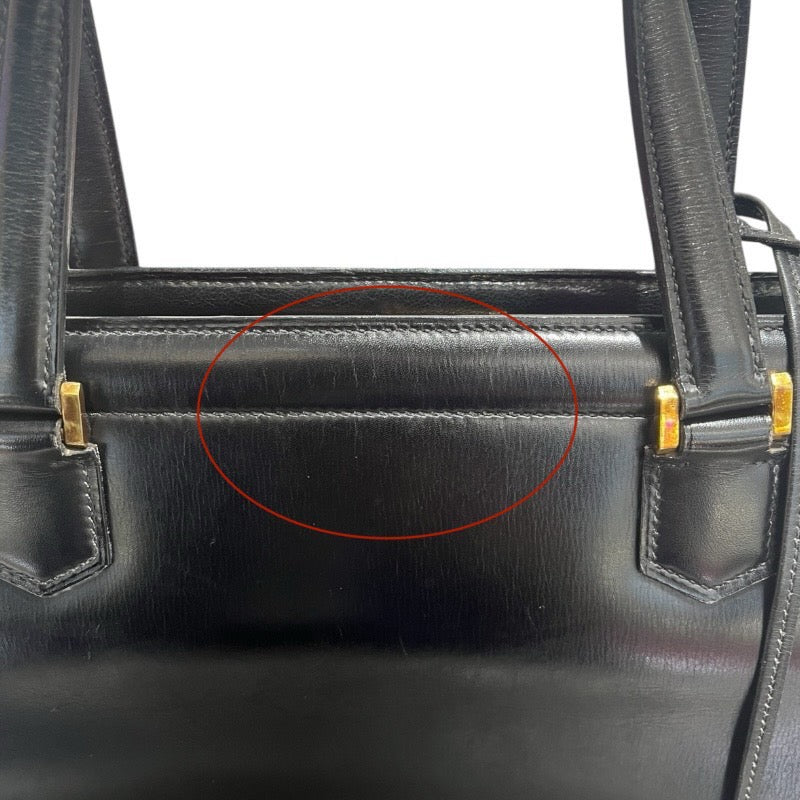 エルメス HERMES ハンドバッグ ブラック ボックスカーフ レディース ハンドバッグ