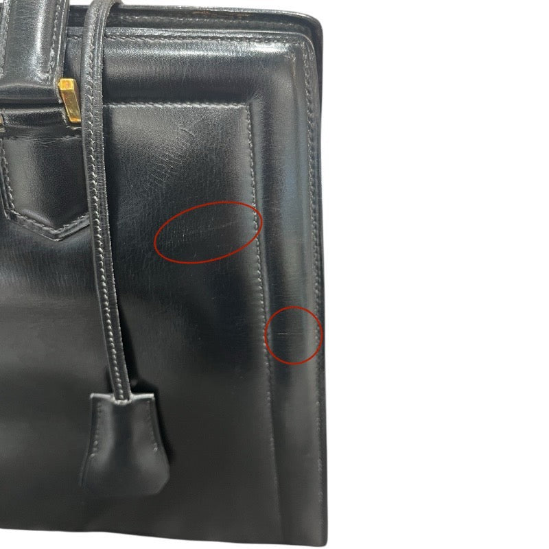 エルメス HERMES ハンドバッグ ブラック ボックスカーフ レディース ハンドバッグ