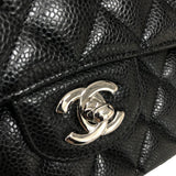 シャネル CHANEL マトラッセ25 A01112 26番台 ブラック シルバー金具 キャビアスキン レディース ショルダーバッグ