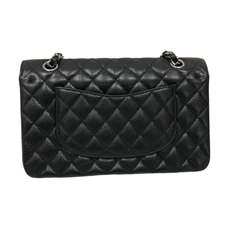 シャネル CHANEL マトラッセ25 A01112 26番台 ブラック シルバー金具 キャビアスキン レディース ショルダーバッグ