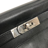 エルメス HERMES ケリー28 内縫い □J刻 ブラック シルバー金具 ヴォースイフト レディース ハンドバッグ