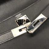 エルメス HERMES ケリー28 内縫い □J刻 ブラック シルバー金具 ヴォースイフト レディース ハンドバッグ