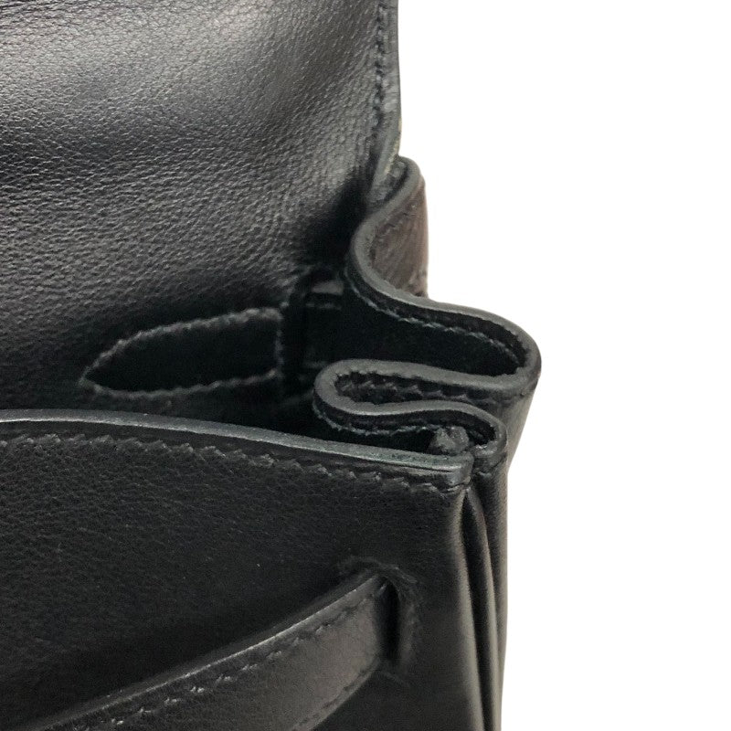 エルメス HERMES ケリー28 内縫い □J刻 ブラック シルバー金具 ヴォースイフト レディース ハンドバッグ