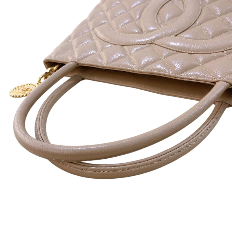 シャネル CHANEL 復刻トート 7番台 A01804 ベージュ ゴールド金具 キャビアスキン レディース トートバッグ