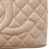 シャネル CHANEL 復刻トート 7番台 A01804 ベージュ ゴールド金具 キャビアスキン レディース トートバッグ