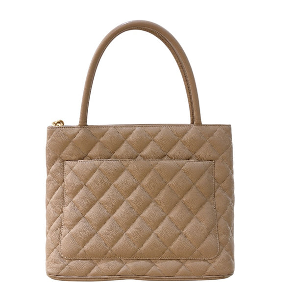 シャネル CHANEL 復刻トート 7番台 A01804 ベージュ ゴールド金具 キャビアスキン レディース トートバッグ