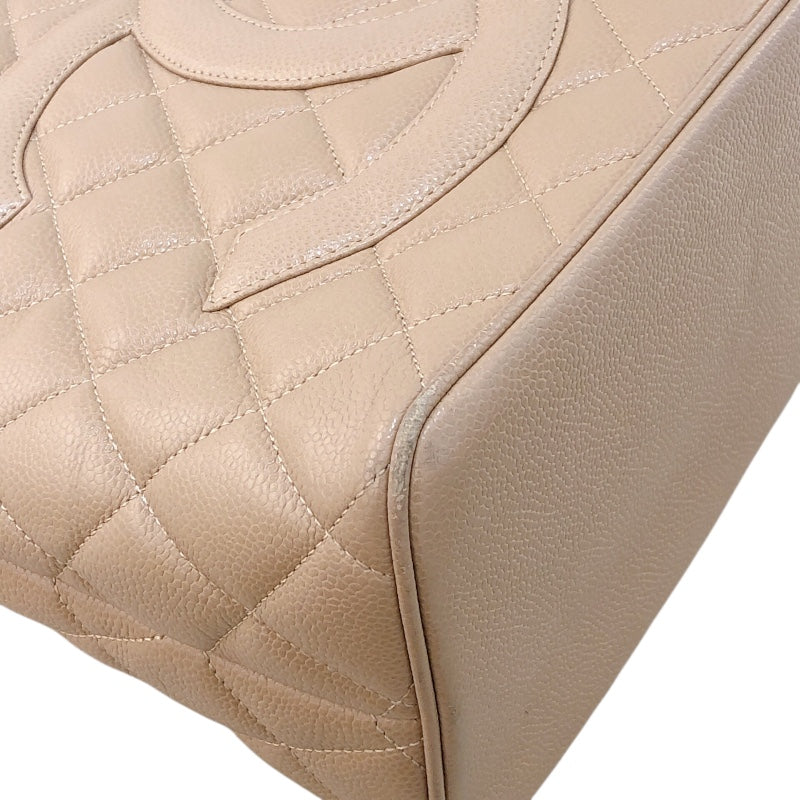 シャネル CHANEL 復刻トート 7番台 A01804 ベージュ ゴールド金具 キャビアスキン レディース トートバッグ