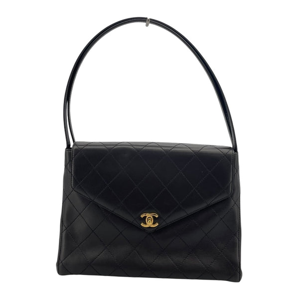 シャネル CHANEL ワイルドステッチショルダーバッグ 5番台 ブラック GD金具 カーフ レディース ショルダーバッグ