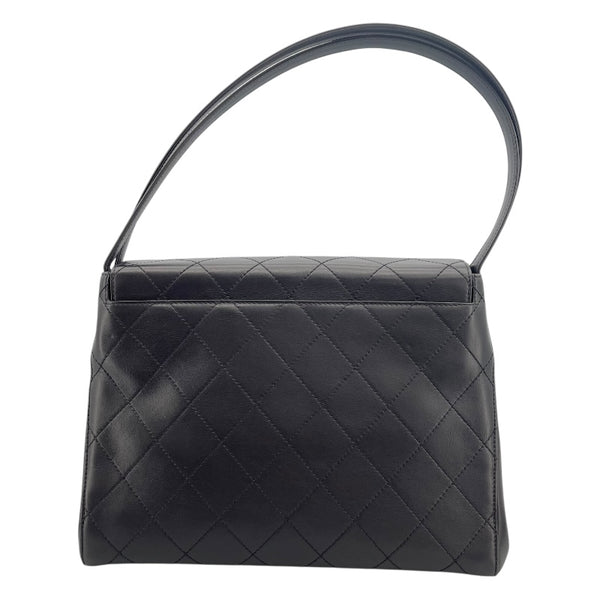 シャネル CHANEL ワイルドステッチショルダーバッグ 5番台 ブラック GD金具 カーフ レディース ショルダーバッグ