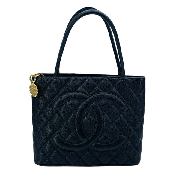 シャネル CHANEL 復刻トート A10804 ブラック GD金具 キャビアスキン レディース ハンドバッグ
