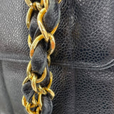 シャネル CHANEL マドモアゼルラージフラップバッグ 3番台 ブラック GD金具 キャビアスキン レディース ショルダーバッグ