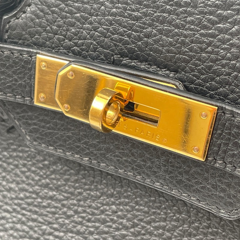 エルメス HERMES バーキン35 □H ブラック フィヨルド レディース ハンドバッグ