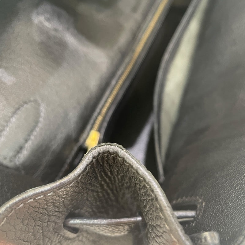 エルメス HERMES バーキン35 □H ブラック フィヨルド レディース ハンドバッグ