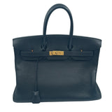 エルメス HERMES バーキン35 □H ブラック フィヨルド レディース ハンドバッグ