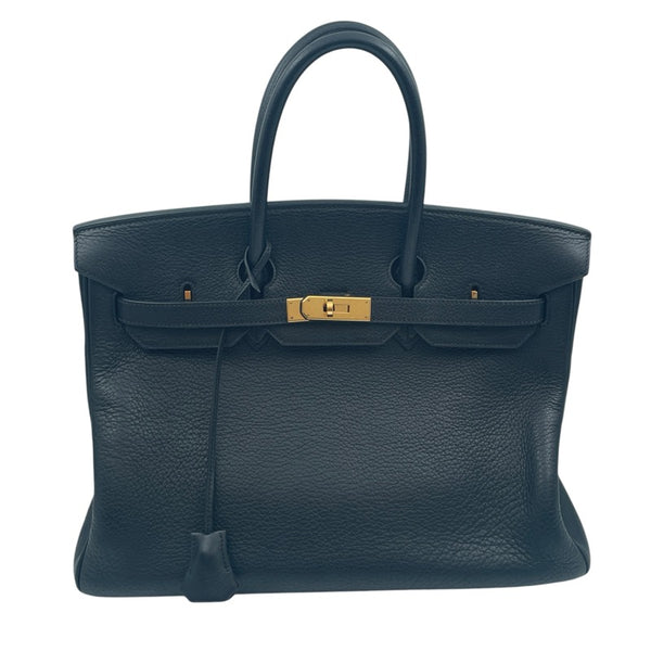 エルメス HERMES バーキン35 □H ブラック フィヨルド レディース ハンドバッグ