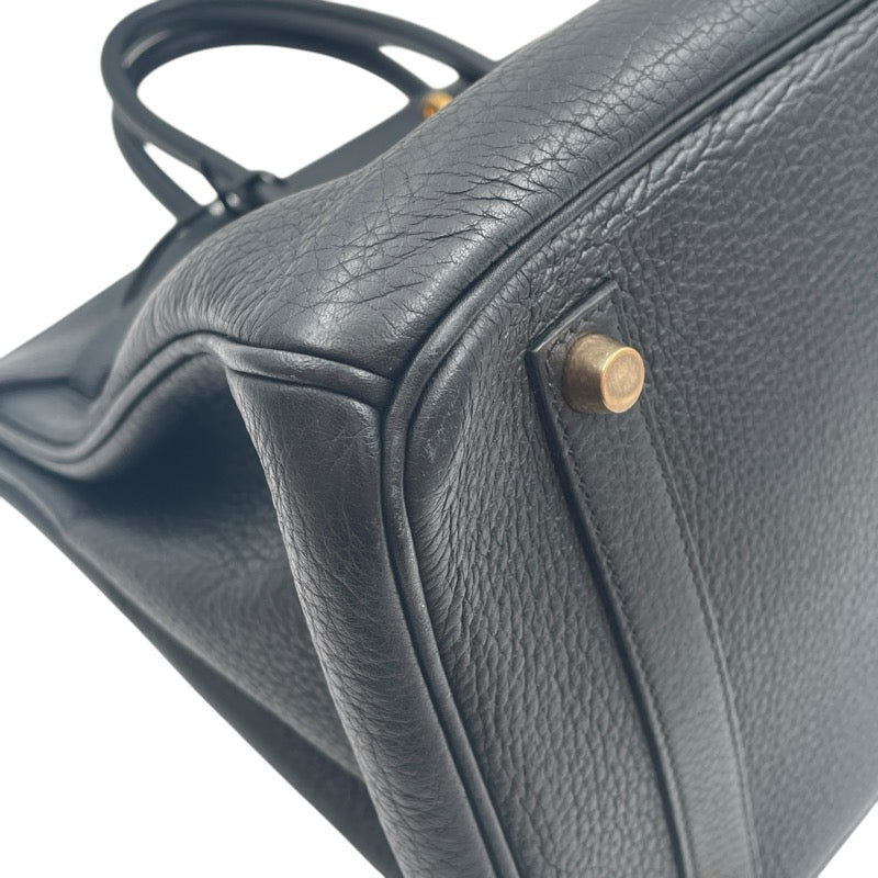 エルメス HERMES バーキン35 □H ブラック フィヨルド レディース ハンドバッグ
