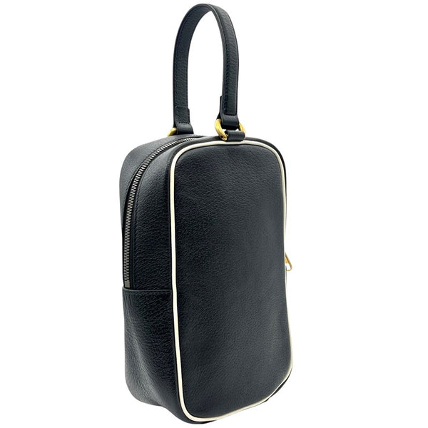 グッチ GUCCI ミニトップハンドルバッグ 702387 ブラック レザー ユニセックス ハンドバッグ