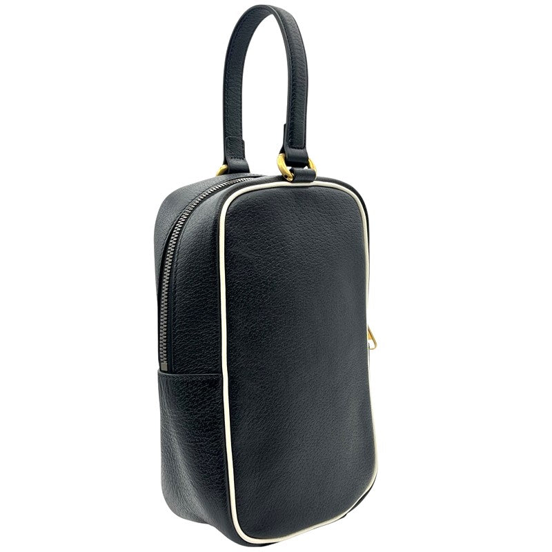 グッチ GUCCI ミニトップハンドルバッグ 702387 ブラック レザー ユニセックス ハンドバッグ
