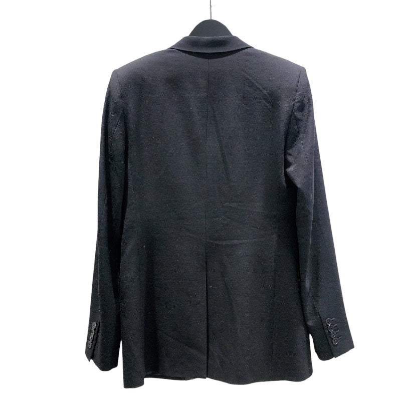サンローラン SAINT LAURENT パイソンレザー切替テーラードジャケット ブラック ウール メンズ テーラードジャケット