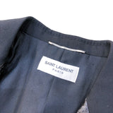 サンローラン SAINT LAURENT パイソンレザー切替テーラードジャケット ブラック ウール メンズ テーラードジャケット
