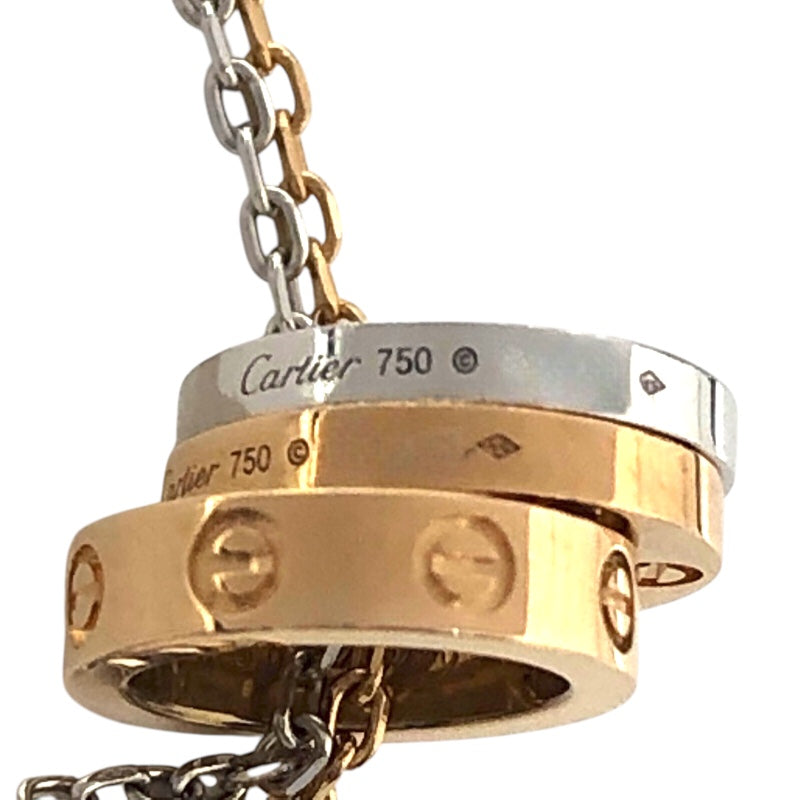 カルティエ Cartier ラブネックレス６Pダイヤ K18ピンクゴールド K18PG WG ジュエリー