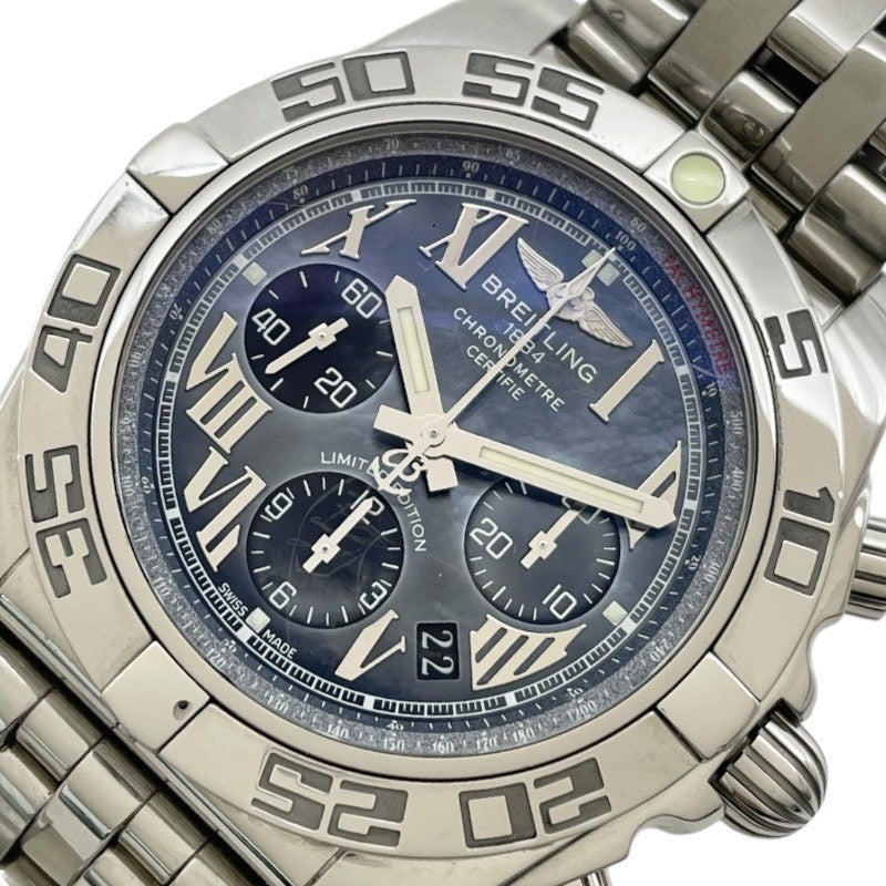 ブライトリング BREITLING クロノマット44 ブラックローマン ブルーシェル AB0111 SS メンズ 腕時計