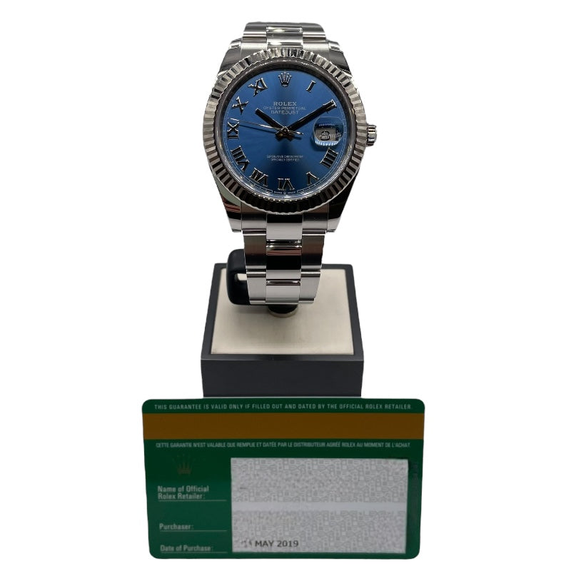 ロレックス ROLEX デイトジャスト41 ランダムシリアル 126334 ブルー SS/WG メンズ 腕時計