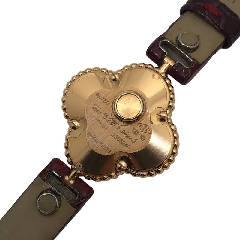 ヴァンクリーフ＆アーペル Van Cleef &amp; Arpels スウィートアルハンブラ  2386240(VCARO8SF00) ホワイトシェル K18PG/革ベルト レディース 腕時計 ヴァンクリーフ＆アーペル Van Cleef & Arpels スウィートアルハンブラ